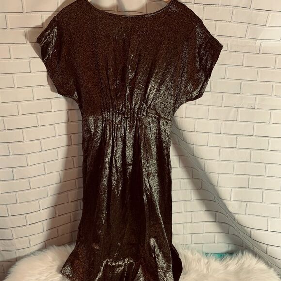MNG By Mango ShimmerySteel Grey Dress Size 6 - Picture 2 of 6